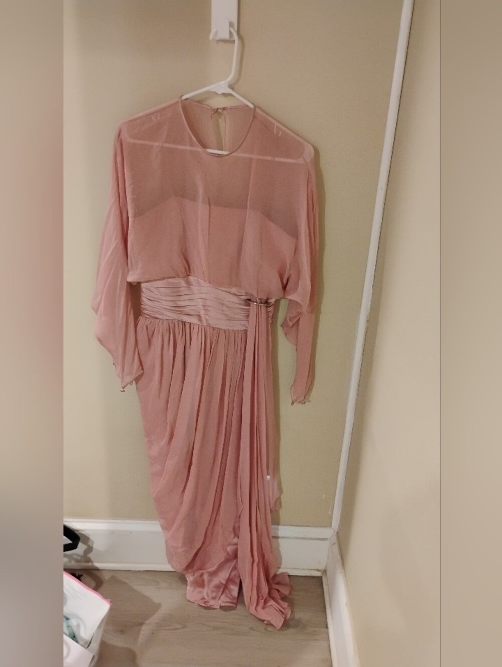 Vintage 1980s Does 1910s Edwardian Women's Silk Gown Maxi